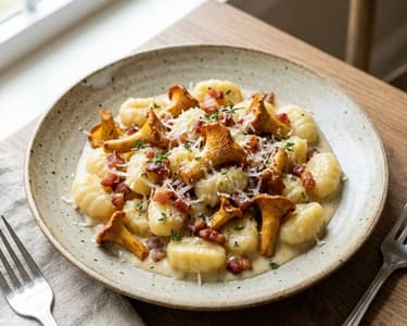 Homemade Gnocchi with Chanterelles and Pecorino