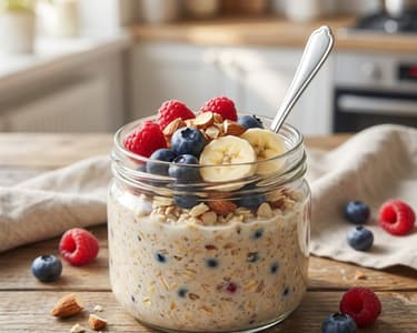 Overnight Oats with Berries and Nuts