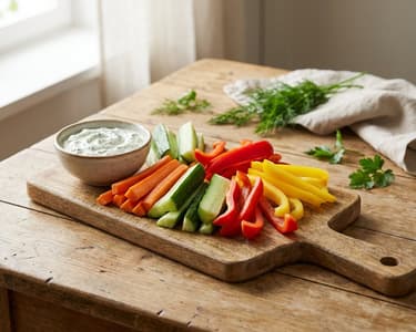 Vegetable Sticks with Herb Dip | Healthy Snack