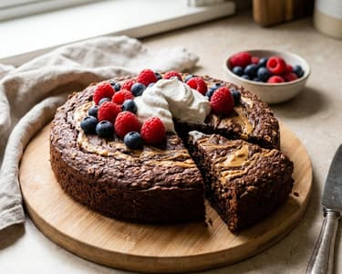 Chocolate Oatmeal Cake with Peanut Butter