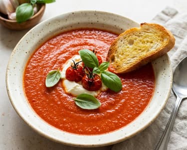 Tomato Soup with Basil | Vegan & Hearty