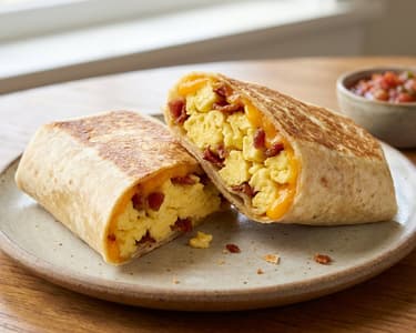 Hearty Tortilla Wrap with Bacon and Egg