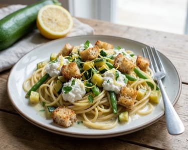Spaghetti with Zucchini and Ricotta