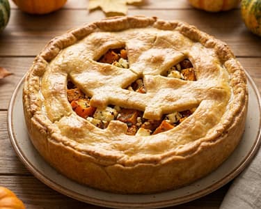 Savory Halloween Pumpkin Pie with Feta