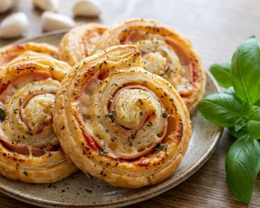 Hearty Ham and Cheese Puff Pastry Swirls