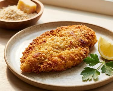 Chicken Schnitzel in Parmesan Breading | Crispy & Savory