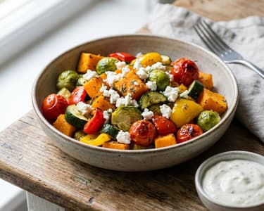 Autumnal Roasted Vegetable Salad with Feta
