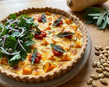 Spicy Pumpkin Pie with Parsley Salad