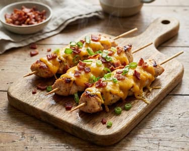 Chicken Skewers with Cheddar and Bacon | Quick Recipe
