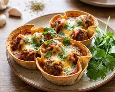 Tortilla Muffins with Minced Meat