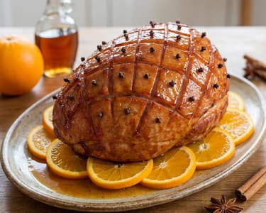 Christmas Baked Ham with Maple-Orange Glaze