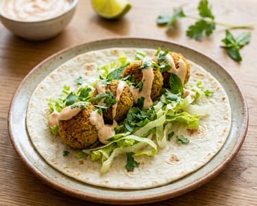 Falafel in Tortilla with Chili-Lime Mayonnaise