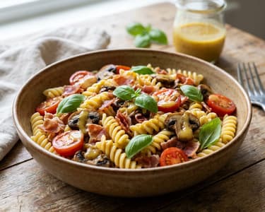 Pasta Salad with Honey-Mustard Dressing and Prosciutto
