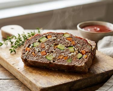 Juicy Minced Meat Loaf with Zucchini and Rice