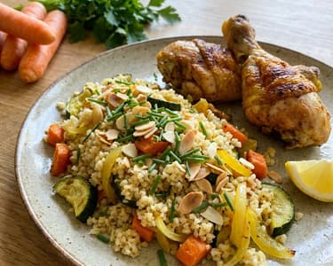 Roasted Chicken with Bulgur Salad
