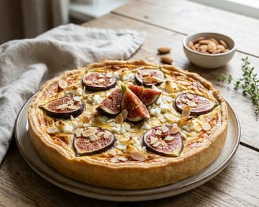 Quiche with Goat Cheese, Figs, and Almonds