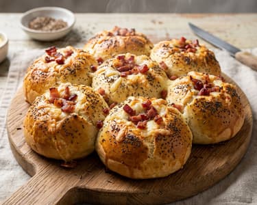 Spicy Bacon-Mozzarella Buns