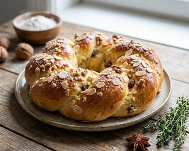 Classic Easter Wreath with Almonds and Nuts