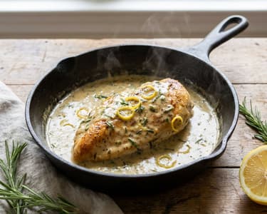 Chicken Breast with Rosemary and Whipped Cream Sauce