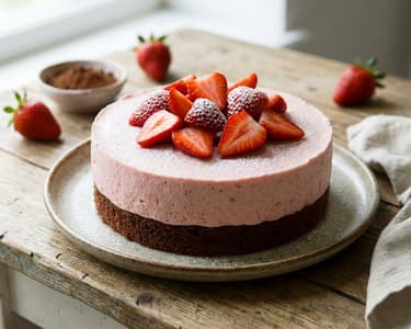 Erdbeermousse-Torte mit Schokoboden