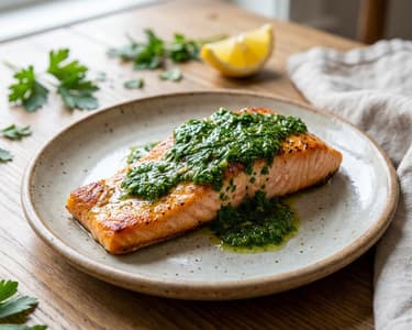 Salmon with Parsley Sauce | Quick Fish Dish