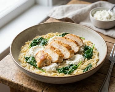 Orzo with Ricotta and Chicken