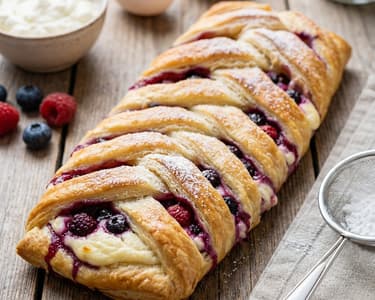 Quark and Berry Braid from Puff Pastry