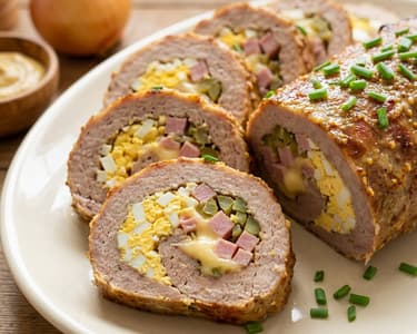Stuffed Meatloaf | Juicy Classic with Egg & Ham