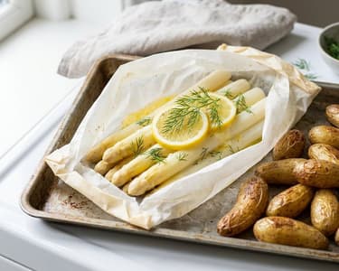 Weißer Spargel en papillote | Leichtes Frühlingsrezept