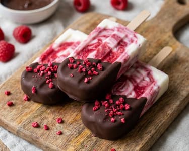 Himbeer-Cheesecake-Eis am Stiel | Fruchtiger Sommersnack