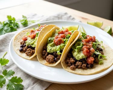 Tex-Mex Tacos with Black Beans & Guacamole