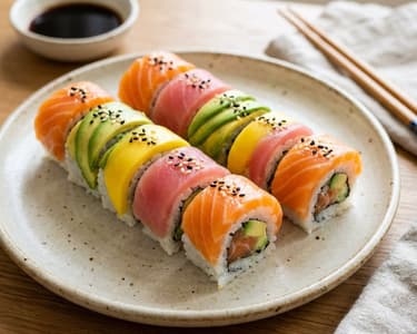 Rainbow Sushi Roll | Bunte Sushi-Rolle