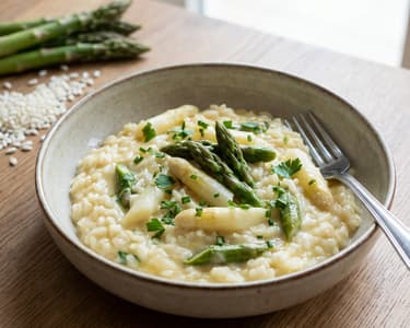 Asparagus Risotto with White & Green Asparagus