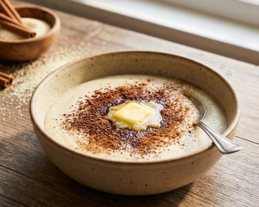 Cremiges Grießkoch mit Zimt und Zucker