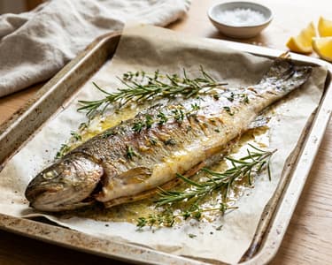 Pan-fried trout with herbs
