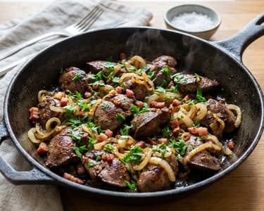 Roasted Chicken Livers with Onions