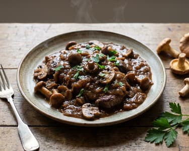 Juicy Roast Beef with Mushrooms
