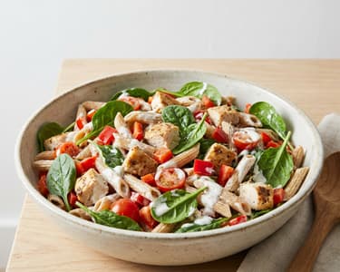 Pasta Salad with Chicken and Baby Spinach
