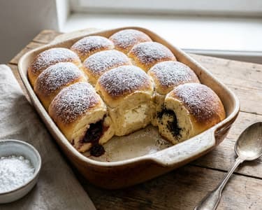 Buchteln mit Powidl, Topfen & Mohn