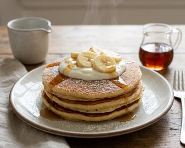 Banana Yogurt Pancakes with Cinnamon