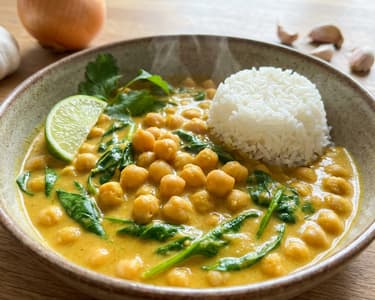 Creamy Chickpea Curry with Spinach