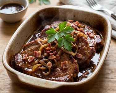 Schweineschopf in Bier-Honig-Sauce