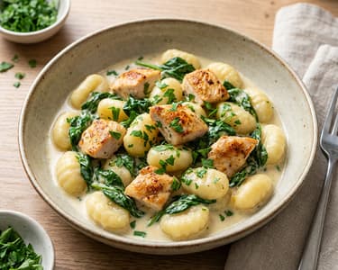 Gnocchi mit Spinat und Hendlbrust