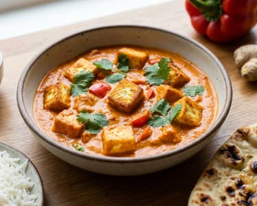 Paneer Tikka Masala with Naan and Basmati Rice