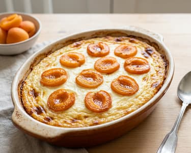 Reisauflauf mit Topfen und Marillen