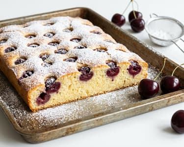 Cherry Cake from the Baking Sheet | Juicy & Fluffy