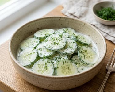 Cucumber Salad with Cream and Dill