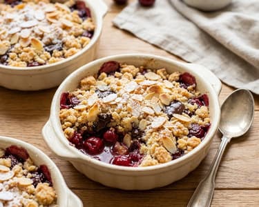 Sour Cherry Crumble with Chocolate and Almonds