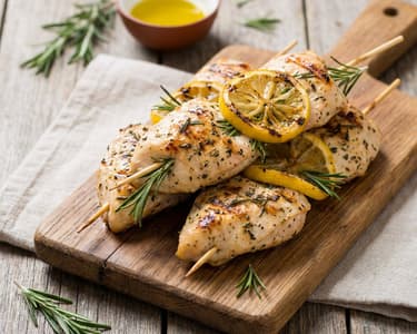 Grilled Chicken Breast Skewers with Rosemary