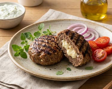 Greek Bifteki with Feta Filling